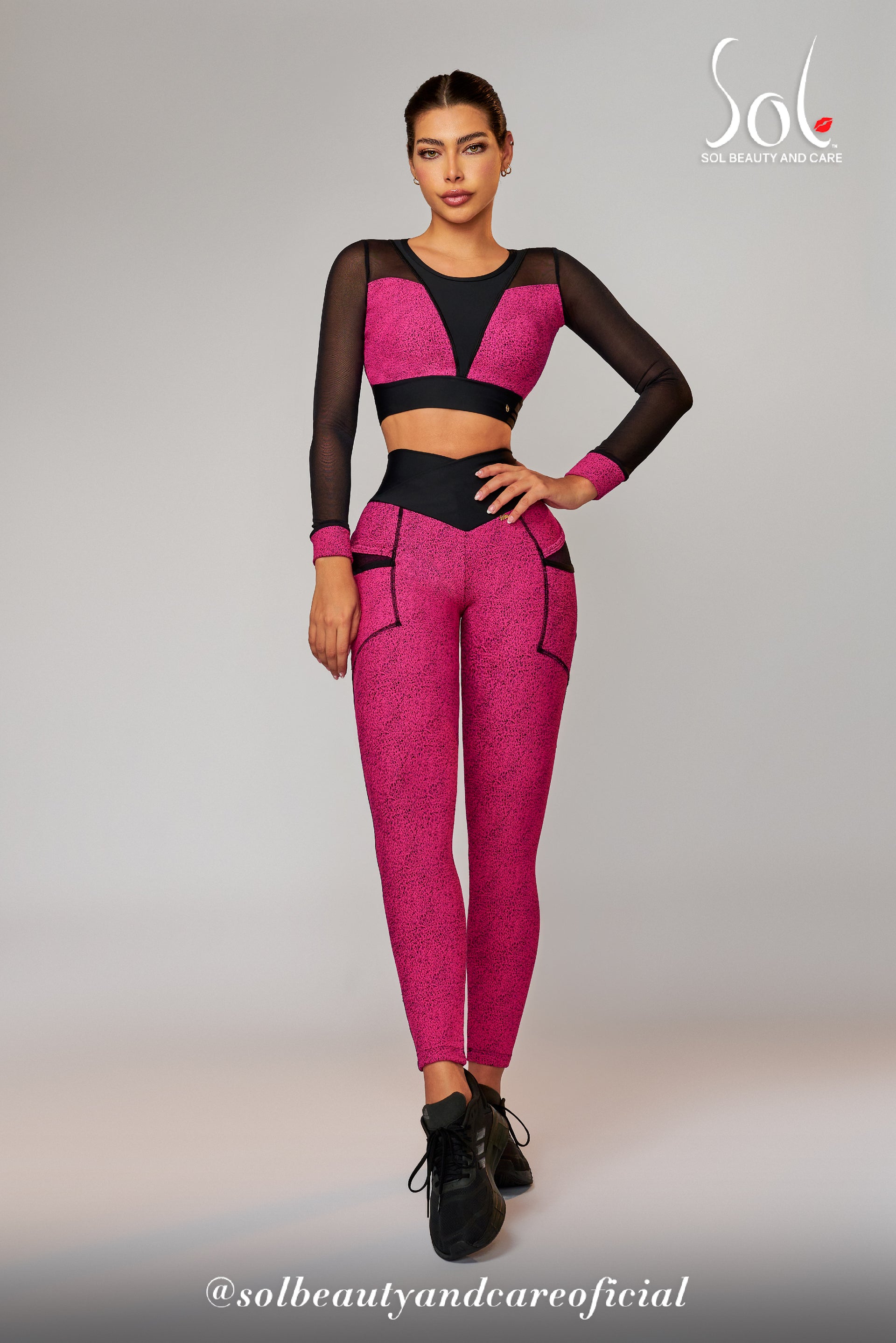 Energy Anti-Cellulite Set (Minimalistic)  - Pink/Black